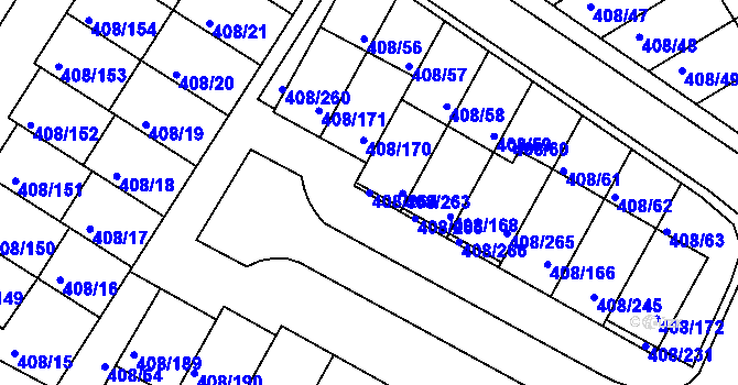 Parcela st. 408/264 v KÚ Dobšice u Znojma, Katastrální mapa