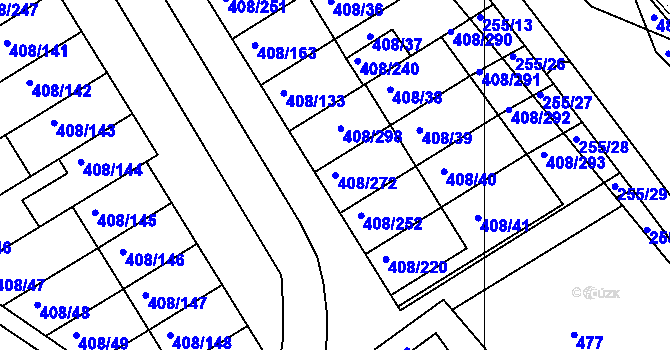 Parcela st. 408/272 v KÚ Dobšice u Znojma, Katastrální mapa
