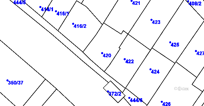 Parcela st. 420 v KÚ Dobšice u Znojma, Katastrální mapa