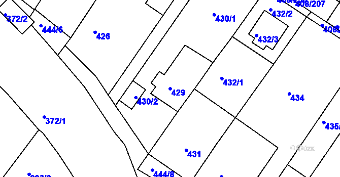 Parcela st. 429 v KÚ Dobšice u Znojma, Katastrální mapa