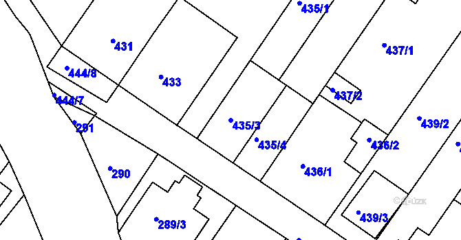 Parcela st. 435/3 v KÚ Dobšice u Znojma, Katastrální mapa