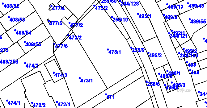 Parcela st. 475 v KÚ Dobšice u Znojma, Katastrální mapa