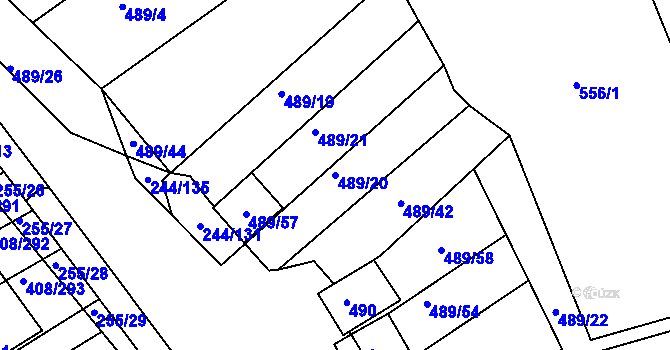 Parcela st. 489/20 v KÚ Dobšice u Znojma, Katastrální mapa
