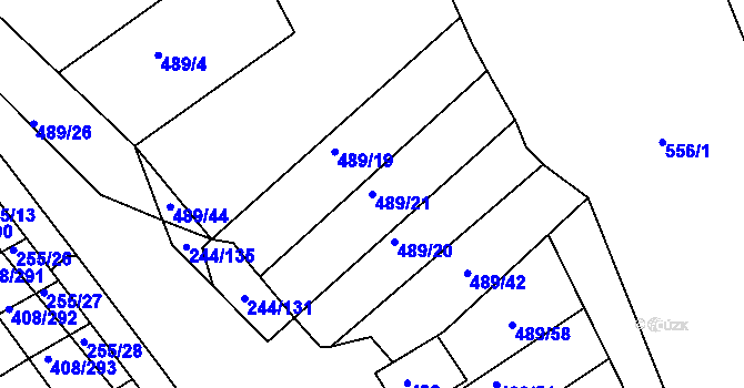 Parcela st. 489/21 v KÚ Dobšice u Znojma, Katastrální mapa