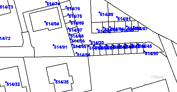 Parcela st. 514/53 v KÚ Dobšice u Znojma, Katastrální mapa