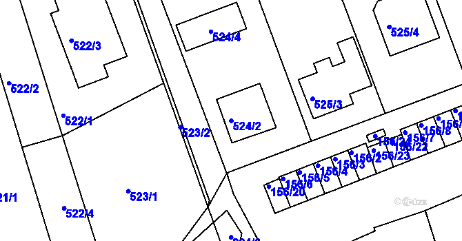 Parcela st. 524/2 v KÚ Dobšice u Znojma, Katastrální mapa
