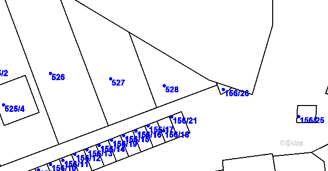 Parcela st. 528 v KÚ Dobšice u Znojma, Katastrální mapa
