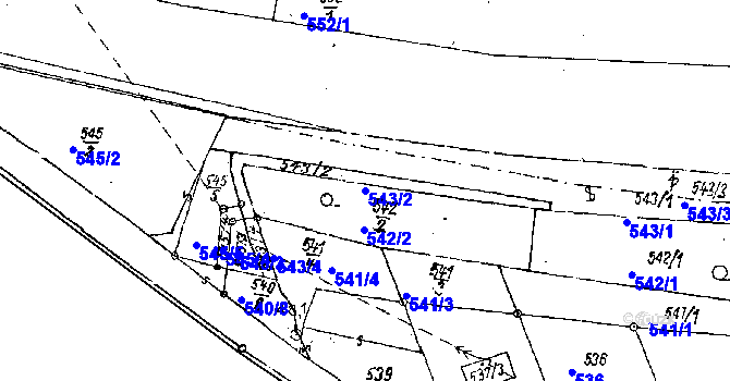Parcela st. 543/2 v KÚ Dobšice u Znojma, Katastrální mapa