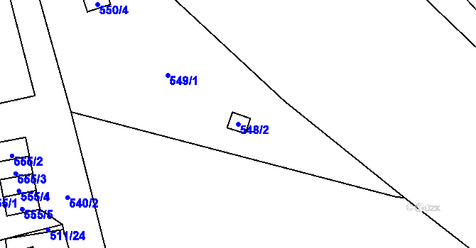Parcela st. 548/2 v KÚ Dobšice u Znojma, Katastrální mapa