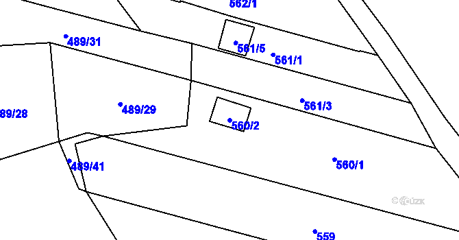 Parcela st. 560/2 v KÚ Dobšice u Znojma, Katastrální mapa