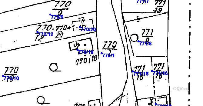 Parcela st. 770/1 v KÚ Dobšice u Znojma, Katastrální mapa