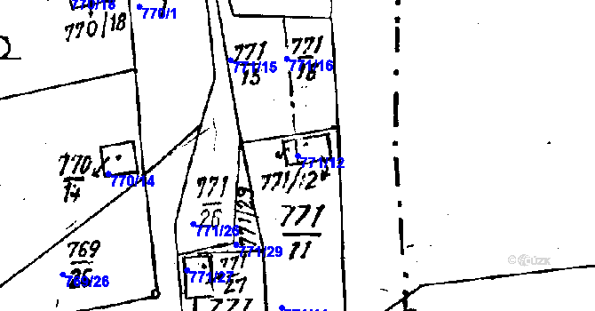 Parcela st. 771/12 v KÚ Dobšice u Znojma, Katastrální mapa