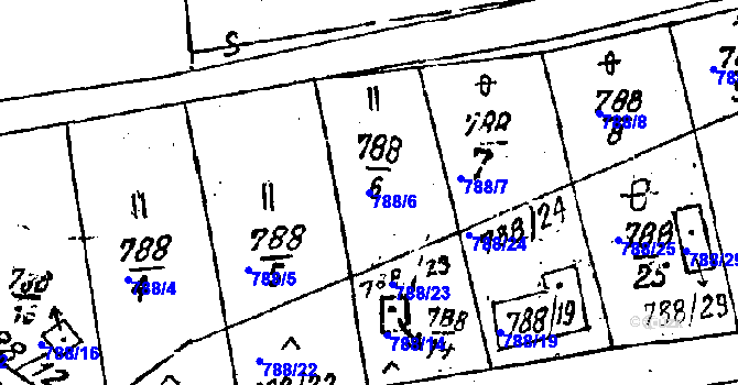 Parcela st. 788/6 v KÚ Dobšice u Znojma, Katastrální mapa