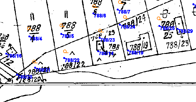 Parcela st. 788/14 v KÚ Dobšice u Znojma, Katastrální mapa