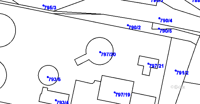 Parcela st. 797/20 v KÚ Dobšice u Znojma, Katastrální mapa