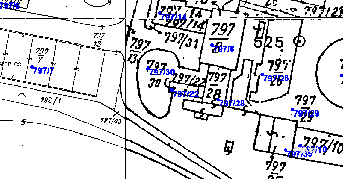 Parcela st. 797/22 v KÚ Dobšice u Znojma, Katastrální mapa