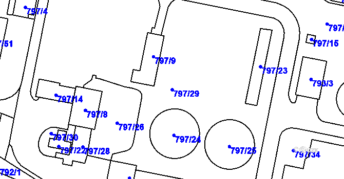 Parcela st. 797/29 v KÚ Dobšice u Znojma, Katastrální mapa