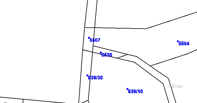 Parcela st. 837/5 v KÚ Dobšice u Znojma, Katastrální mapa