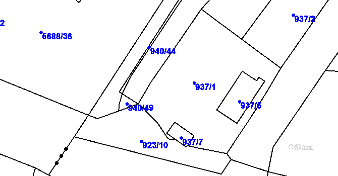 Parcela st. 940/9 v KÚ Dobšice u Znojma, Katastrální mapa