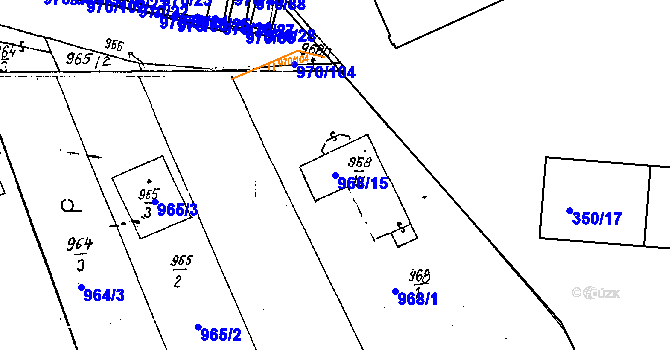 Parcela st. 968/15 v KÚ Dobšice u Znojma, Katastrální mapa
