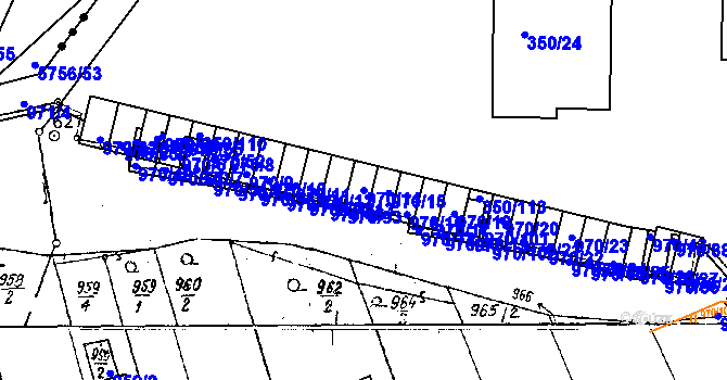 Parcela st. 970/14 v KÚ Dobšice u Znojma, Katastrální mapa