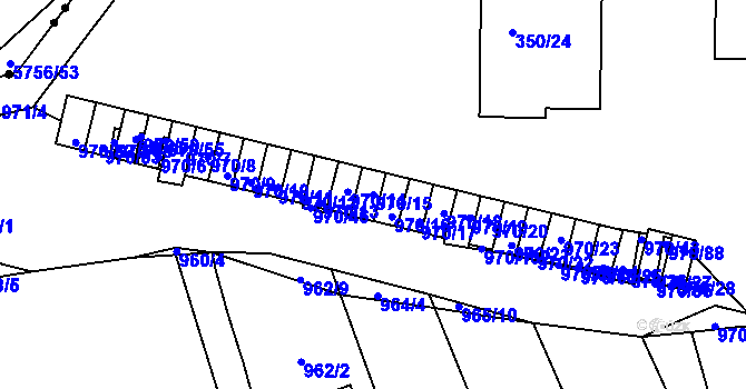 Parcela st. 970/15 v KÚ Dobšice u Znojma, Katastrální mapa