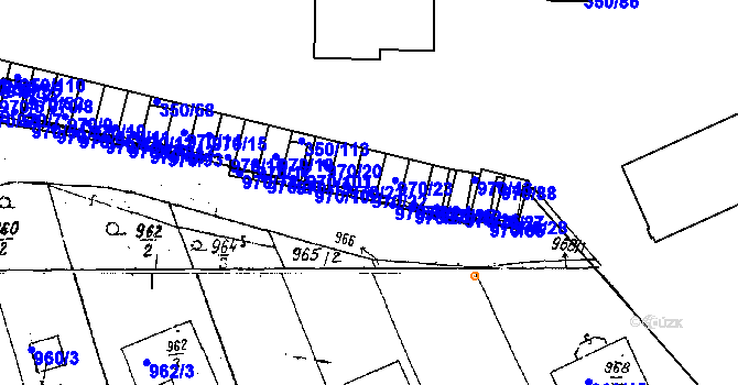 Parcela st. 970/22 v KÚ Dobšice u Znojma, Katastrální mapa