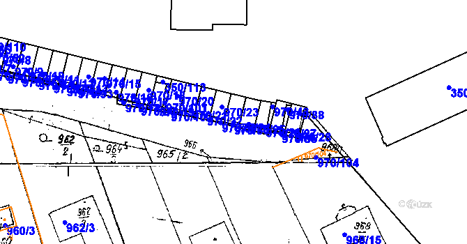 Parcela st. 970/24 v KÚ Dobšice u Znojma, Katastrální mapa