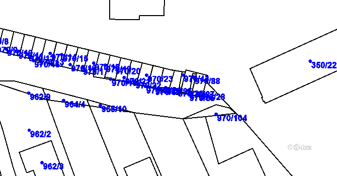 Parcela st. 970/42 v KÚ Dobšice u Znojma, Katastrální mapa