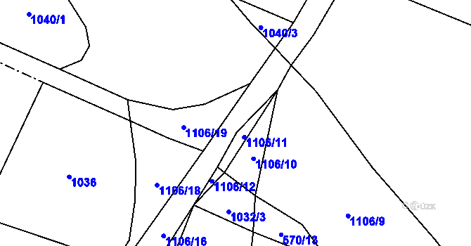 Parcela st. 1106/15 v KÚ Dobšice u Znojma, Katastrální mapa
