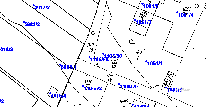 Parcela st. 1106/30 v KÚ Dobšice u Znojma, Katastrální mapa