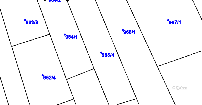 Parcela st. 965/4 v KÚ Dobšice u Znojma, Katastrální mapa
