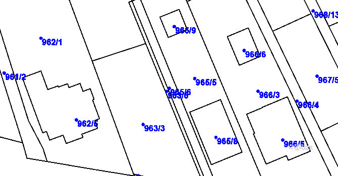 Parcela st. 965/6 v KÚ Dobšice u Znojma, Katastrální mapa