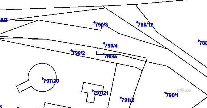 Parcela st. 790/5 v KÚ Dobšice u Znojma, Katastrální mapa