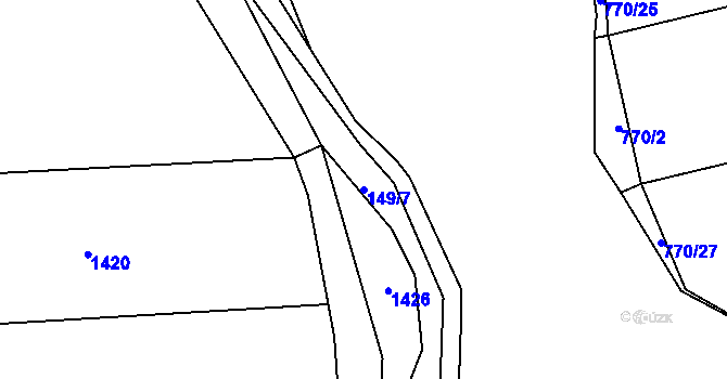 Parcela st. 149/7 v KÚ Dobšice u Znojma, Katastrální mapa