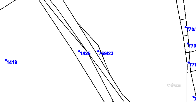 Parcela st. 769/23 v KÚ Dobšice u Znojma, Katastrální mapa