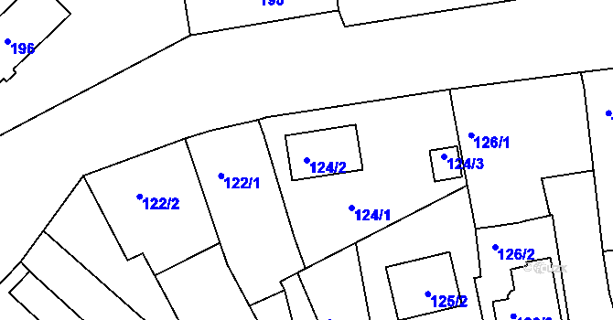 Parcela st. 124/2 v KÚ Dobšice u Znojma, Katastrální mapa