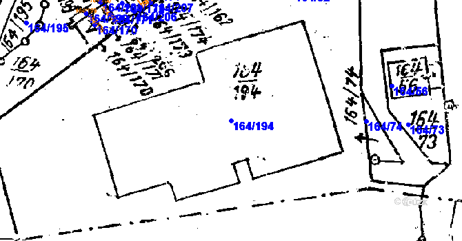Parcela st. 164/194 v KÚ Dobšice u Znojma, Katastrální mapa