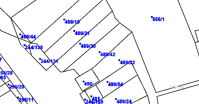 Parcela st. 489/42 v KÚ Dobšice u Znojma, Katastrální mapa