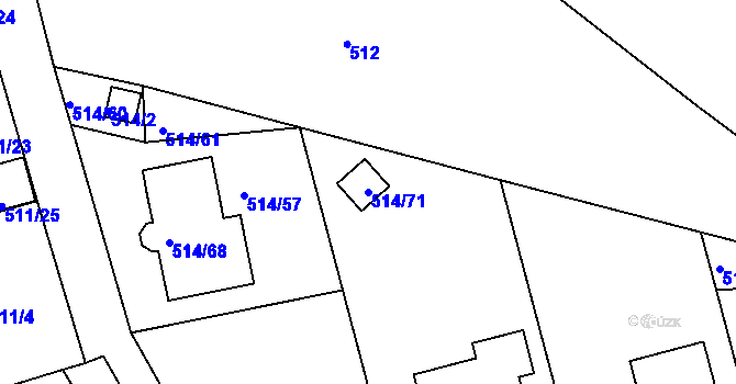 Parcela st. 514/71 v KÚ Dobšice u Znojma, Katastrální mapa