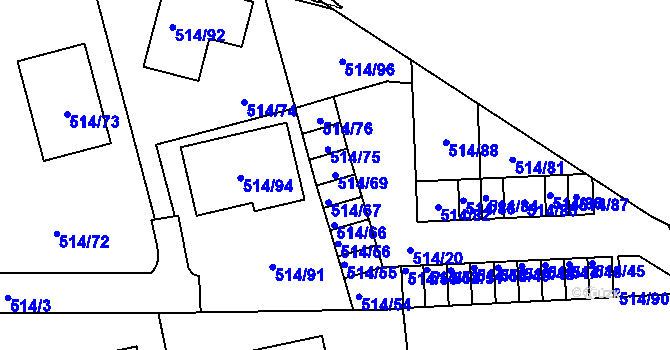 Parcela st. 514/69 v KÚ Dobšice u Znojma, Katastrální mapa
