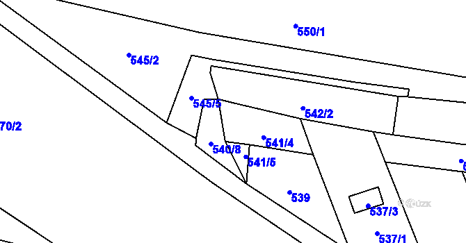 Parcela st. 543/4 v KÚ Dobšice u Znojma, Katastrální mapa