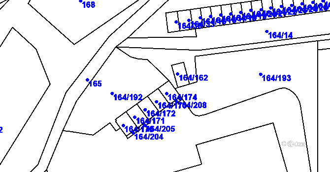 Parcela st. 164/203 v KÚ Dobšice u Znojma, Katastrální mapa