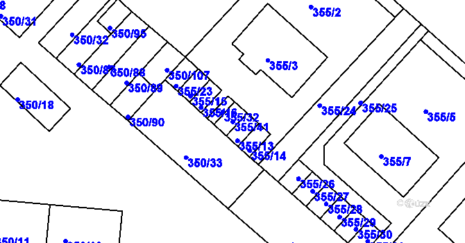Parcela st. 355/41 v KÚ Dobšice u Znojma, Katastrální mapa