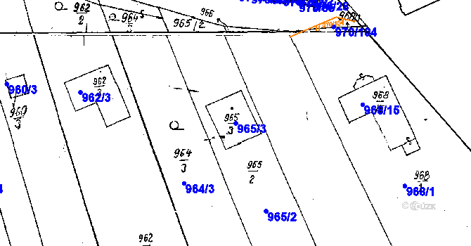 Parcela st. 965/3 v KÚ Dobšice u Znojma, Katastrální mapa