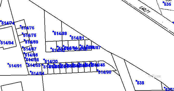 Parcela st. 514/87 v KÚ Dobšice u Znojma, Katastrální mapa