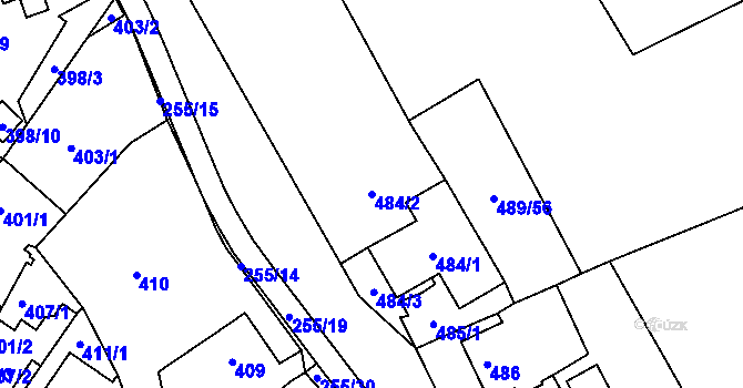 Parcela st. 484/2 v KÚ Dobšice u Znojma, Katastrální mapa