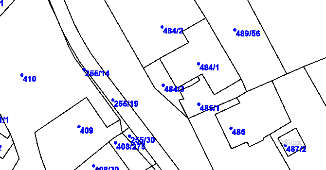 Parcela st. 484/3 v KÚ Dobšice u Znojma, Katastrální mapa