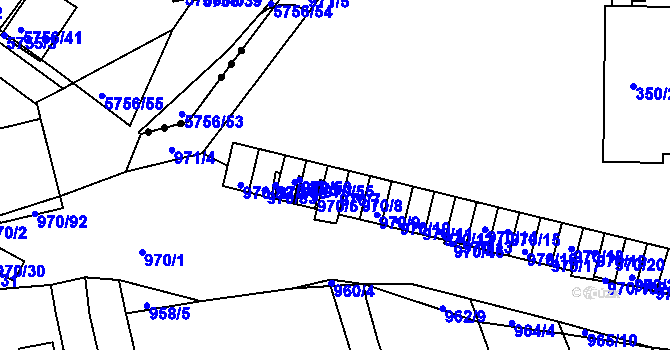 Parcela st. 350/110 v KÚ Dobšice u Znojma, Katastrální mapa