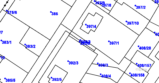 Parcela st. 392/6 v KÚ Dobšice u Znojma, Katastrální mapa